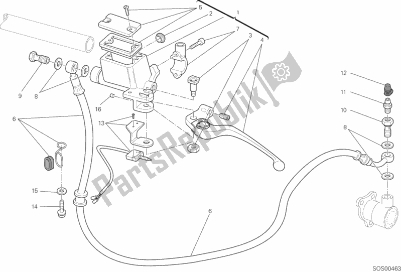 Alle onderdelen voor de Koppeling Hoofdremcilinder van de Ducati Monster 796-DMT 2014